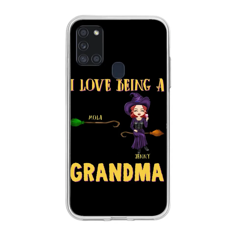 Personalized Witch Grandma Phone Case - Gift Idea For Halloween/Witch/Grandma - Up to 8 Kids - I Love Being A Grandma - Case For iPhone/Samsung