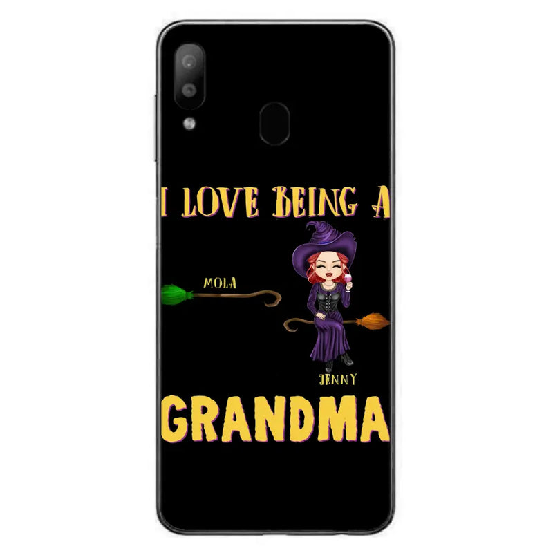 Personalized Witch Grandma Phone Case - Gift Idea For Halloween/Witch/Grandma - Up to 8 Kids - I Love Being A Grandma - Case For iPhone/Samsung