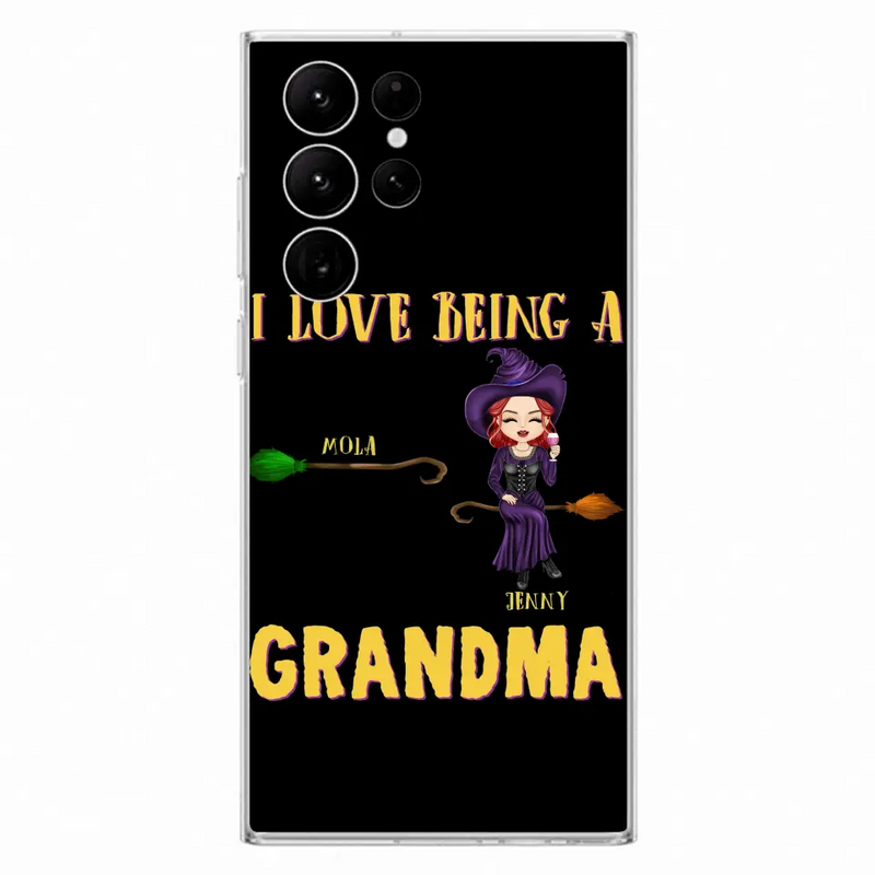 Personalized Witch Grandma Phone Case - Gift Idea For Halloween/Witch/Grandma - Up to 8 Kids - I Love Being A Grandma - Case For iPhone/Samsung