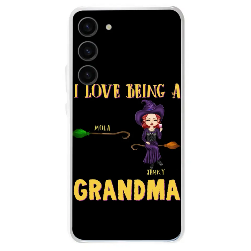 Personalized Witch Grandma Phone Case - Gift Idea For Halloween/Witch/Grandma - Up to 8 Kids - I Love Being A Grandma - Case For iPhone/Samsung