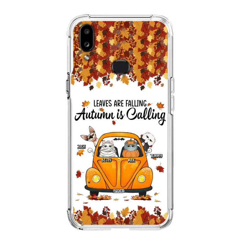 Personalized Pet Phone Case - Gift Idea For Cat/Dog Lovers - Up to 4 Pets - Case For iPhone/Samsung - Leaves Are Falling Autumn Is Calling
