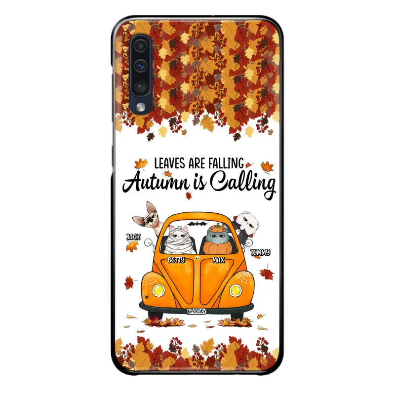 Personalized Pet Phone Case - Gift Idea For Cat/Dog Lovers - Up to 4 Pets - Case For iPhone/Samsung - Leaves Are Falling Autumn Is Calling