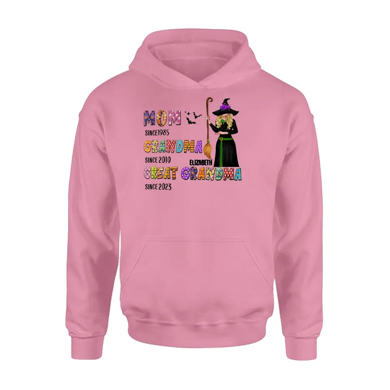 Personalized Halloween Witch Shirt/Hoodie - Gift Idea For Halloween - Mom Since 1985 Grandma Since 2010