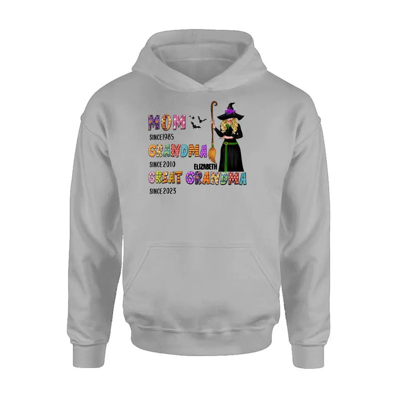Personalized Halloween Witch Shirt/Hoodie - Gift Idea For Halloween - Mom Since 1985 Grandma Since 2010