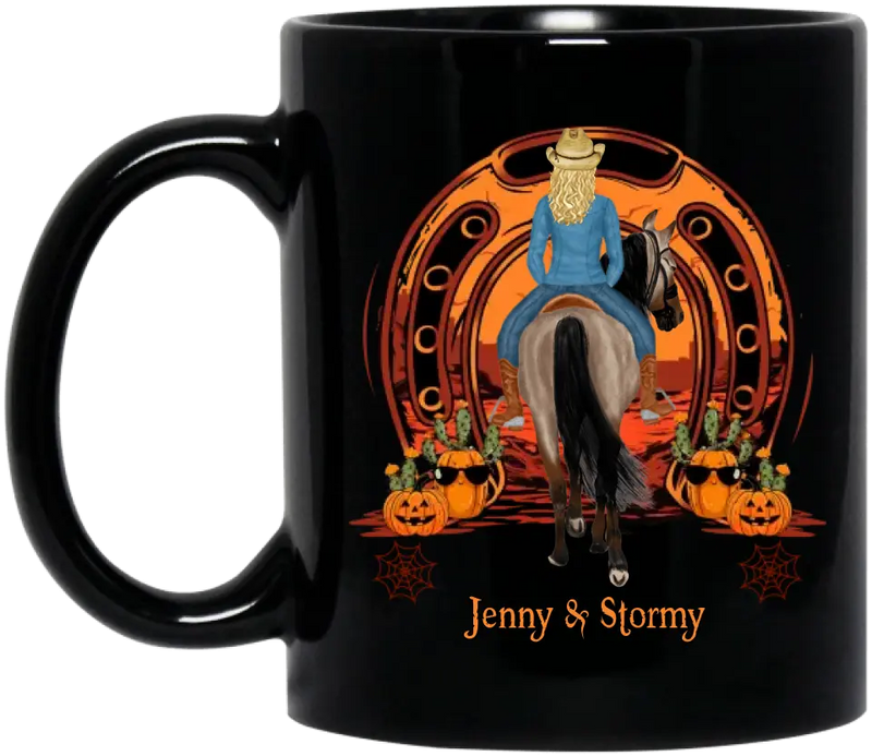 Personalized Horse Coffee Mug - Halloween Gift Idea for Horse Lovers - My Broom Broke So Now I Ride A Horse