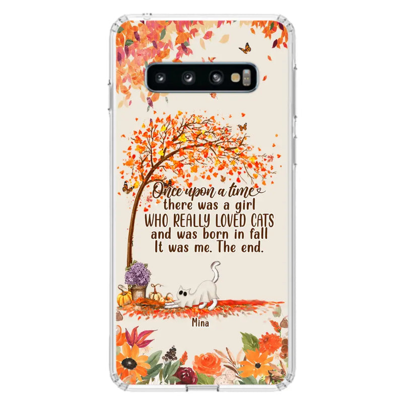 Personalized Cat & Fall Phone Case - Up to 6 Cats - Autumn Gift For Cat Lover - Once Upon A Time - Case For iPhone And Samsung