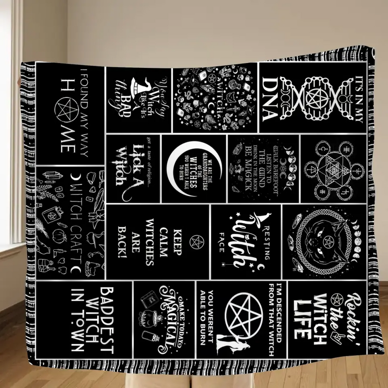 Halloween Witch Fleece Throw Blanket/Quilt - Halloween Gift Idea For Witch Lovers - Keep Calm Witches Are Black