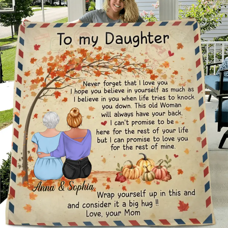 Personalized To My Daughter Fleece Throw Blanket/Quilt - Gift Idea For Daughter - Never Forget That I Love You