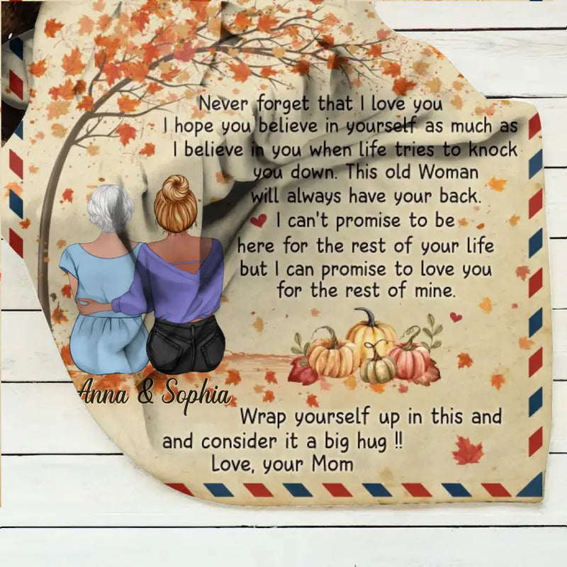 Personalized To My Daughter Fleece Throw Blanket/Quilt - Gift Idea For Daughter - Never Forget That I Love You