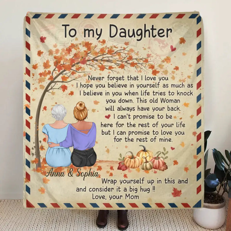 Personalized To My Daughter Fleece Throw Blanket/Quilt - Gift Idea For Daughter - Never Forget That I Love You