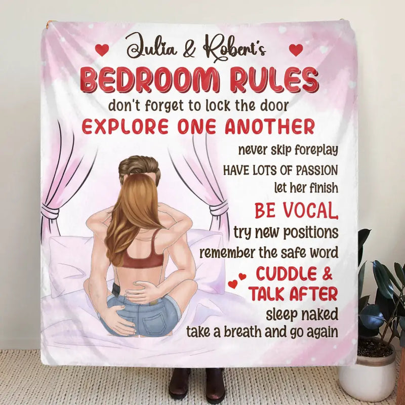 Personalized Couple Fleece Throw Blanket/Quilt - Gift Idea For Couple - Be Vocal Try New Positions Remember