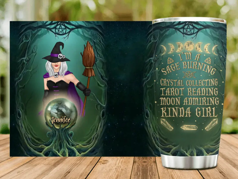 Personalized Witch Tumbler - Gift Idea For Halloween/Friends - I'm A Sage Burning