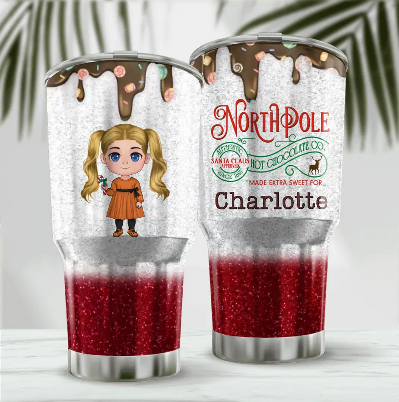 Personalized North Pole Chocolate Co. Irregular Tumbler - Gift For Christmas