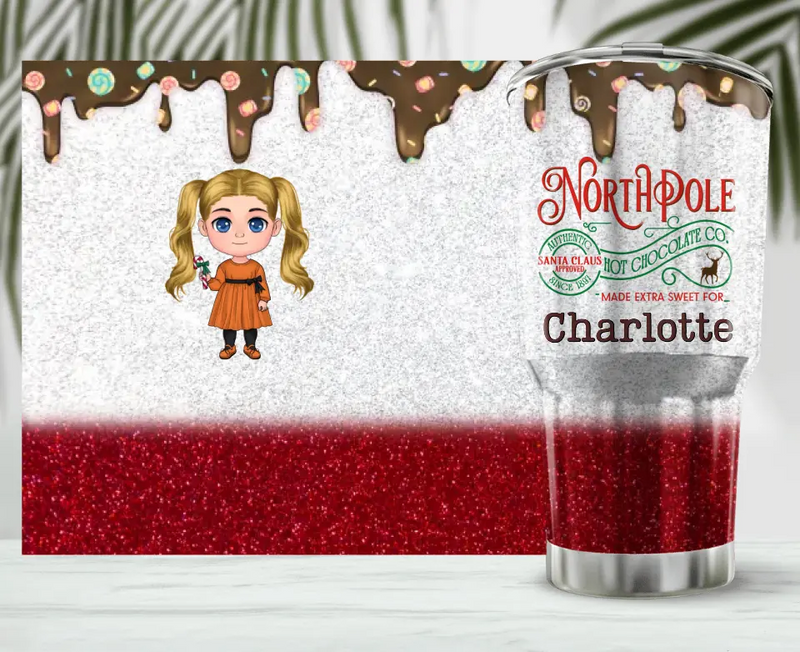 Personalized North Pole Chocolate Co. Irregular Tumbler - Gift For Christmas