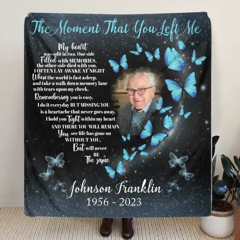 Custom Memorial Christmas - Upload Photo - The Moment That You Left Me My Heart Was Split In Two