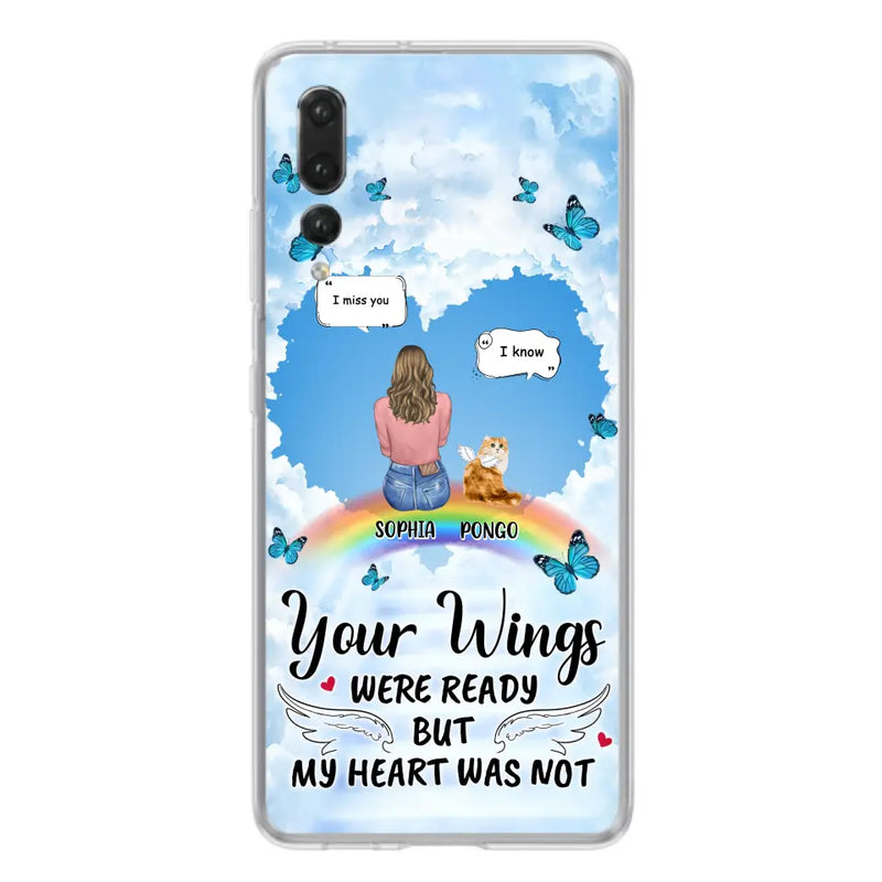 Personalized Memorial Pet Phone Case - Gift Idea For Dog/Cat/Rabbits Owners - Up to 3 Pets - Your Wings Were Ready But My Heart Was Not - Case For Oppo/Xiaomi/Huawei