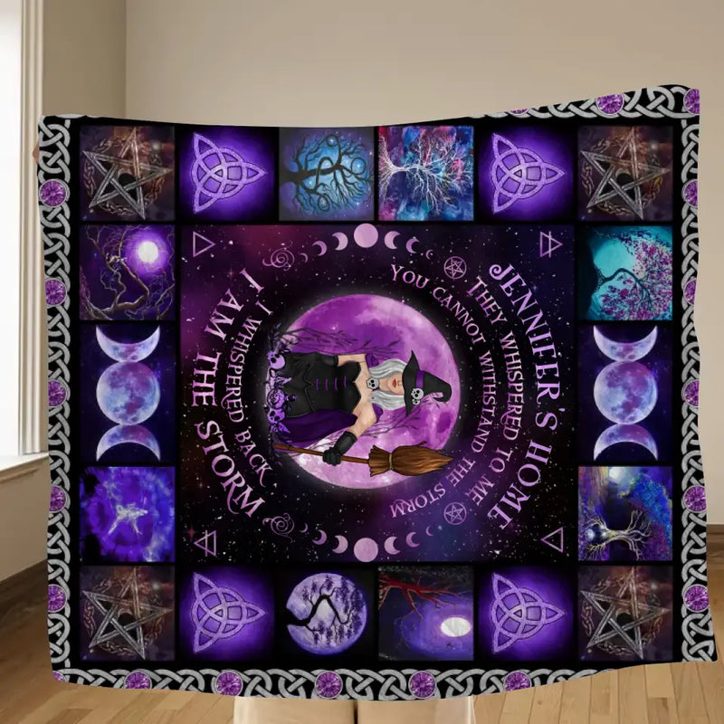 Personalized Witch Fleece Throw Blanket/Quilt - Halloween Gift Idea For Witch Lovers - I Am The Storm