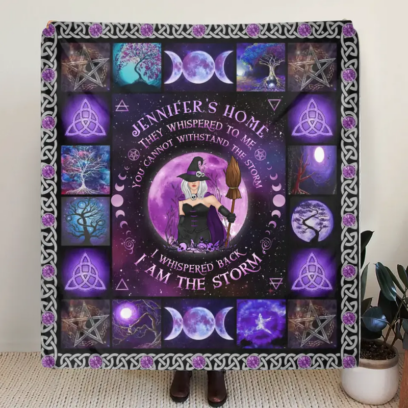 Personalized Witch Fleece Throw Blanket/Quilt - Halloween Gift Idea For Witch Lovers - I Am The Storm