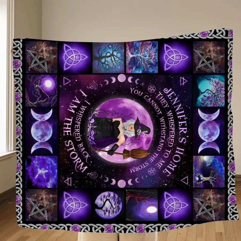 Personalized Witch Fleece Throw Blanket/Quilt - Halloween Gift Idea For Witch Lovers - I Am The Storm