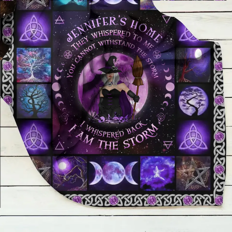 Personalized Witch Fleece Throw Blanket/Quilt - Halloween Gift Idea For Witch Lovers - I Am The Storm