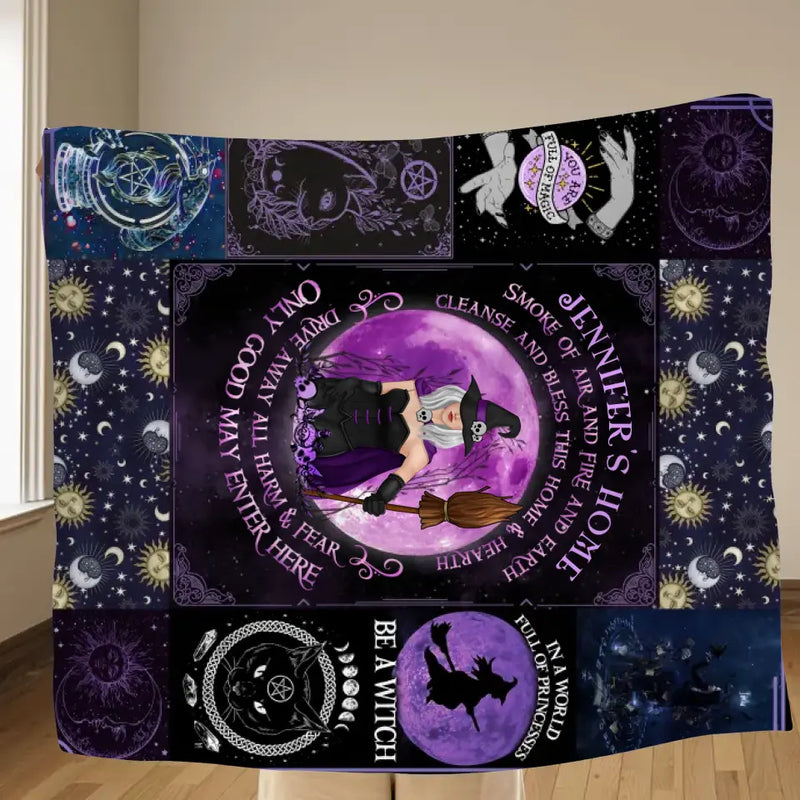 Personalized Witch Fleece Throw Blanket/Quilt - Halloween Gift Idea For Witch Lovers - Smoke Of Air And Fire And Earth