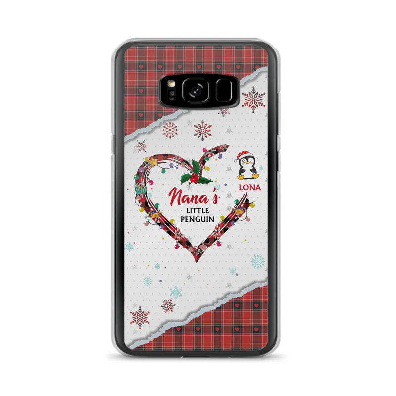 Personalized Christmas Nana Phone Case - Gift Idea For Grandma - Up to 10 Penguins - Case For iPhone/Samsung