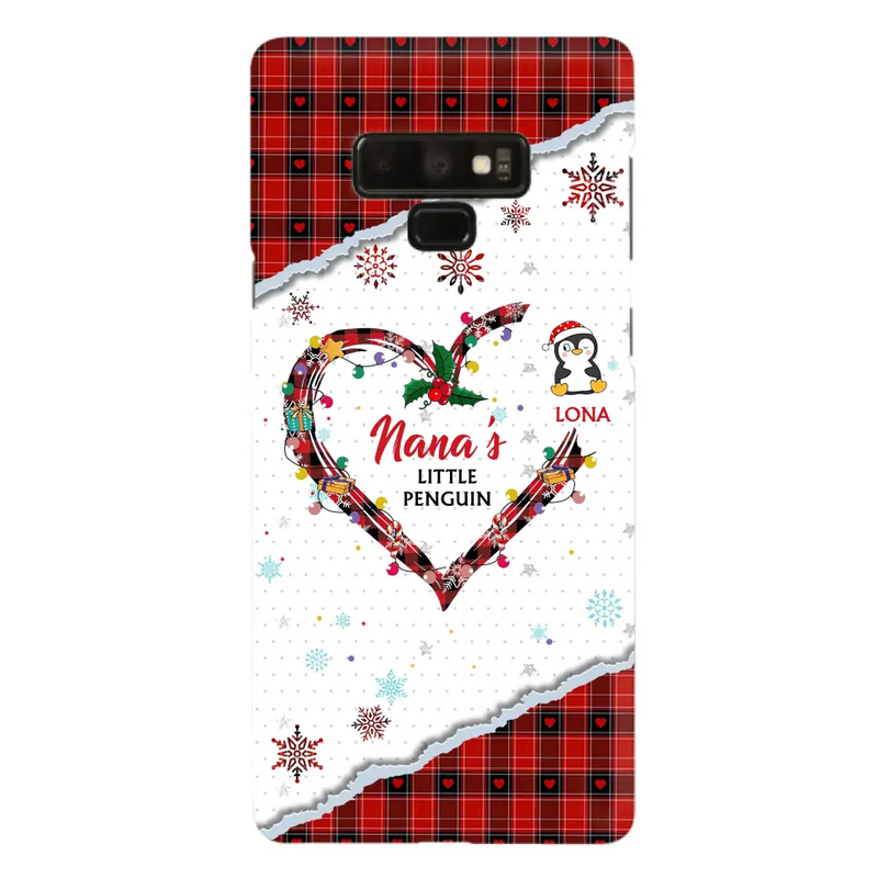 Personalized Christmas Nana Phone Case - Gift Idea For Grandma - Up to 10 Penguins - Case For iPhone/Samsung