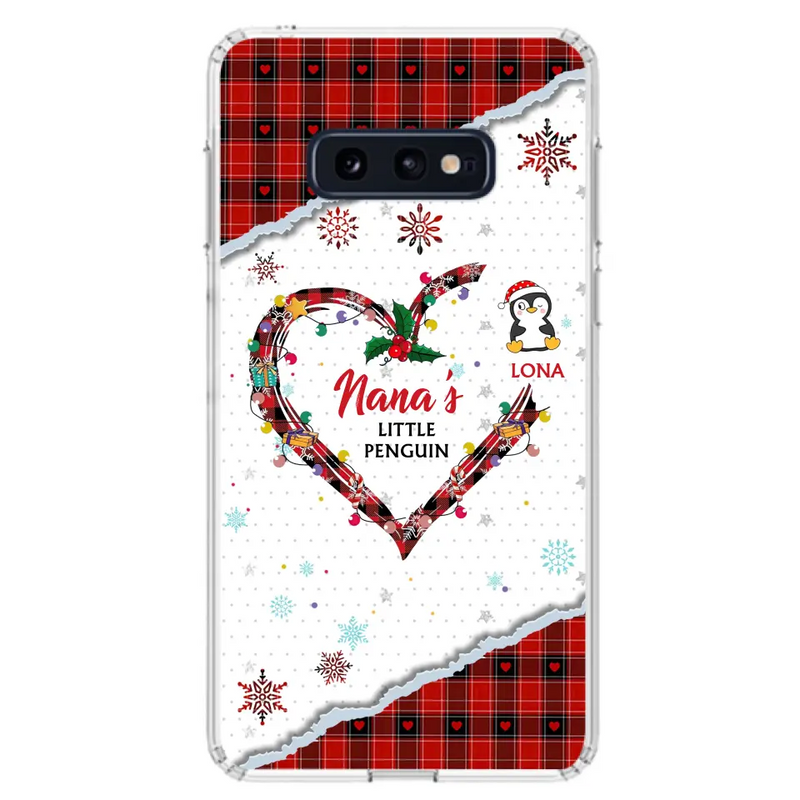 Personalized Christmas Nana Phone Case - Gift Idea For Grandma - Up to 10 Penguins - Case For iPhone/Samsung