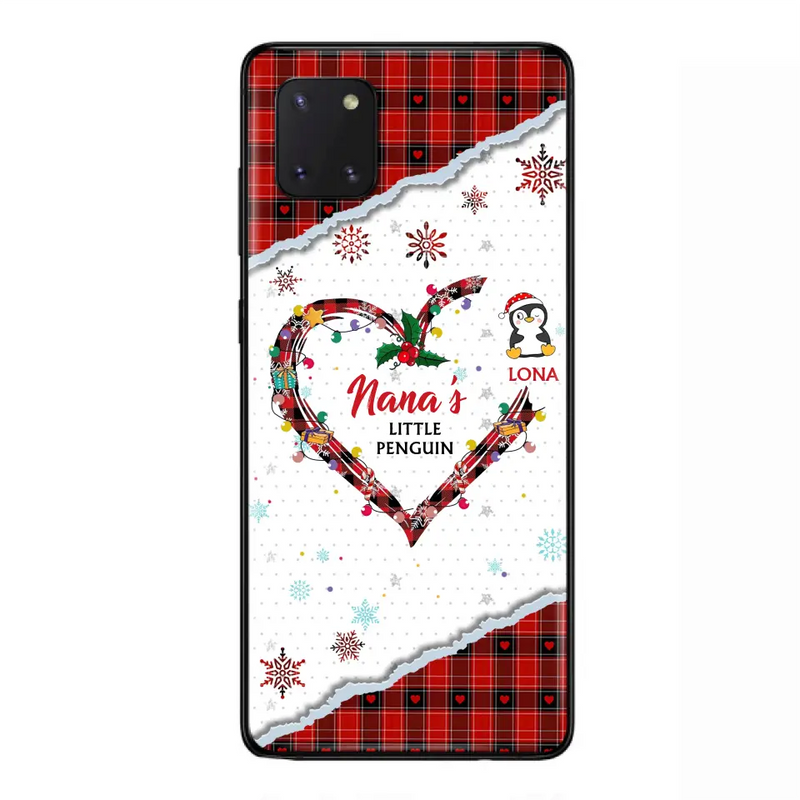 Personalized Christmas Nana Phone Case - Gift Idea For Grandma - Up to 10 Penguins - Case For iPhone/Samsung