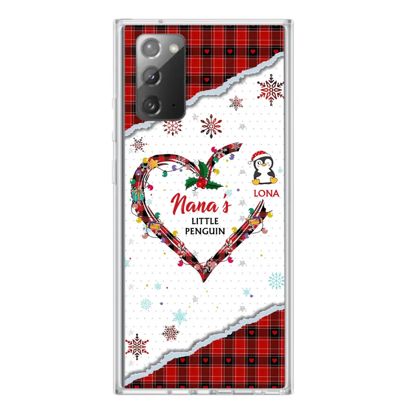 Personalized Christmas Nana Phone Case - Gift Idea For Grandma - Up to 10 Penguins - Case For iPhone/Samsung