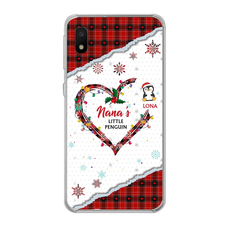 Personalized Christmas Nana Phone Case - Gift Idea For Grandma - Up to 10 Penguins - Case For iPhone/Samsung