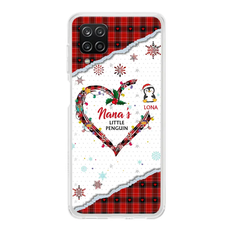 Personalized Christmas Nana Phone Case - Gift Idea For Grandma - Up to 10 Penguins - Case For iPhone/Samsung