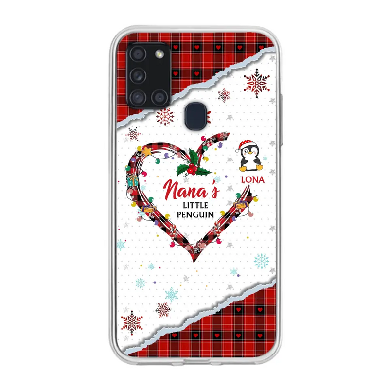 Personalized Christmas Nana Phone Case - Gift Idea For Grandma - Up to 10 Penguins - Case For iPhone/Samsung