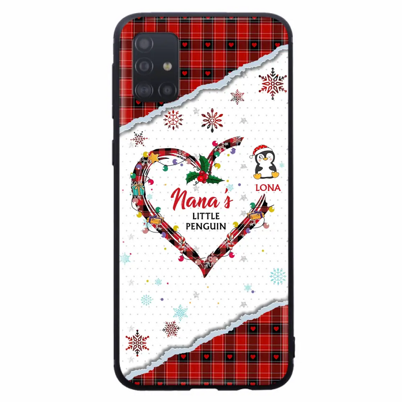 Personalized Christmas Nana Phone Case - Gift Idea For Grandma - Up to 10 Penguins - Case For iPhone/Samsung