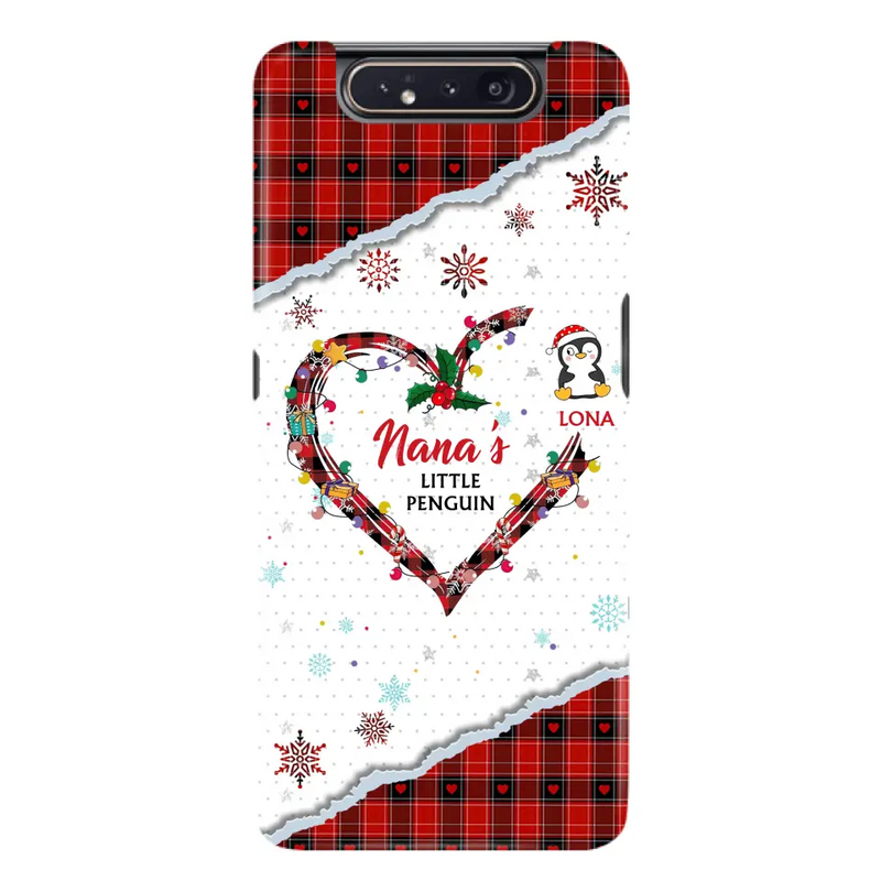 Personalized Christmas Nana Phone Case - Gift Idea For Grandma - Up to 10 Penguins - Case For iPhone/Samsung