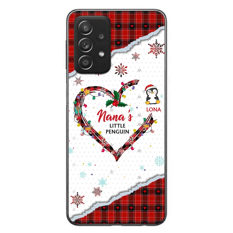 Personalized Christmas Nana Phone Case - Gift Idea For Grandma - Up to 10 Penguins - Case For iPhone/Samsung
