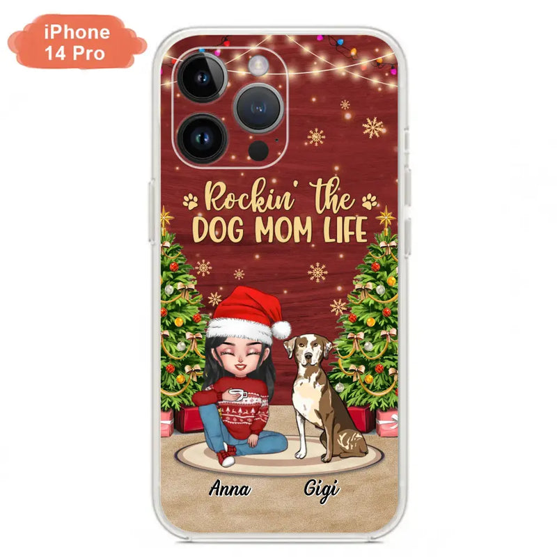 Personalized Dog Mom iPhone/Samsung Case - Christmas Gift Idea For Dogs Lovers - Up to 4 Dogs - Rockin' The Dog Mom Life