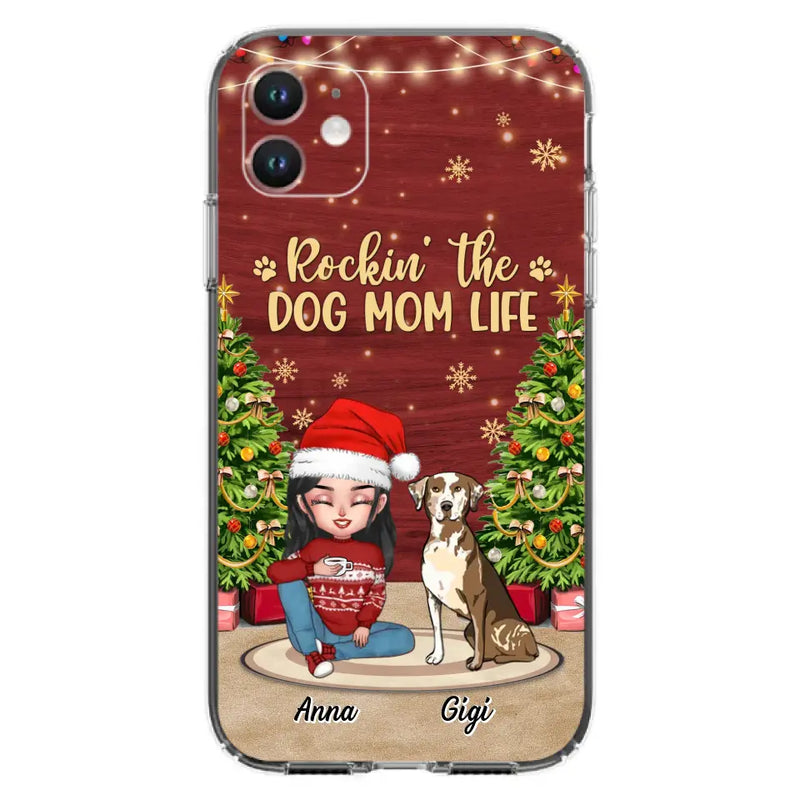 Personalized Dog Mom iPhone/Samsung Case - Christmas Gift Idea For Dogs Lovers - Up to 4 Dogs - Rockin' The Dog Mom Life