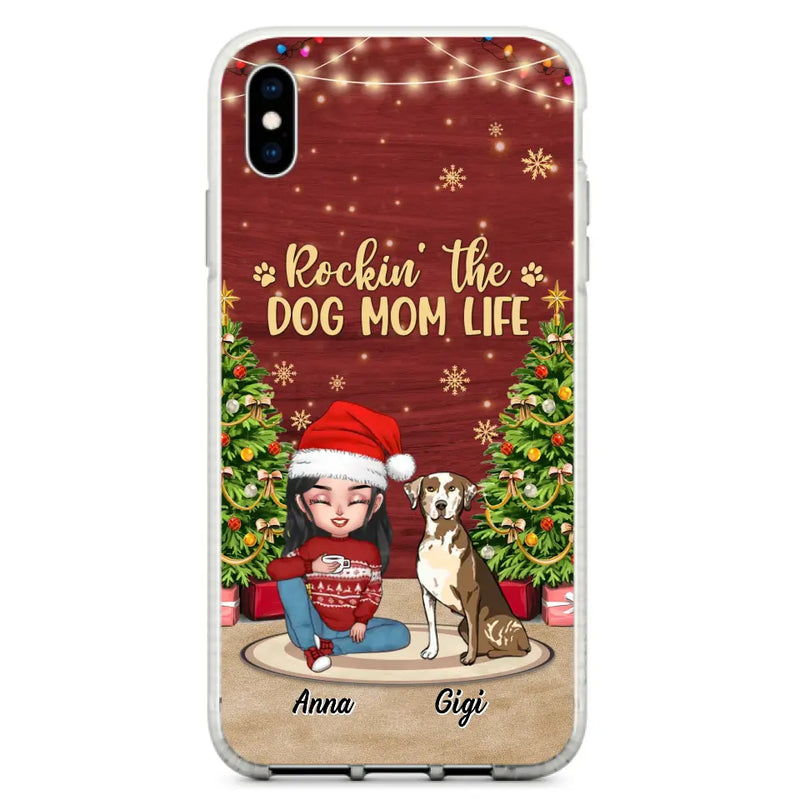 Personalized Dog Mom iPhone/Samsung Case - Christmas Gift Idea For Dogs Lovers - Up to 4 Dogs - Rockin' The Dog Mom Life