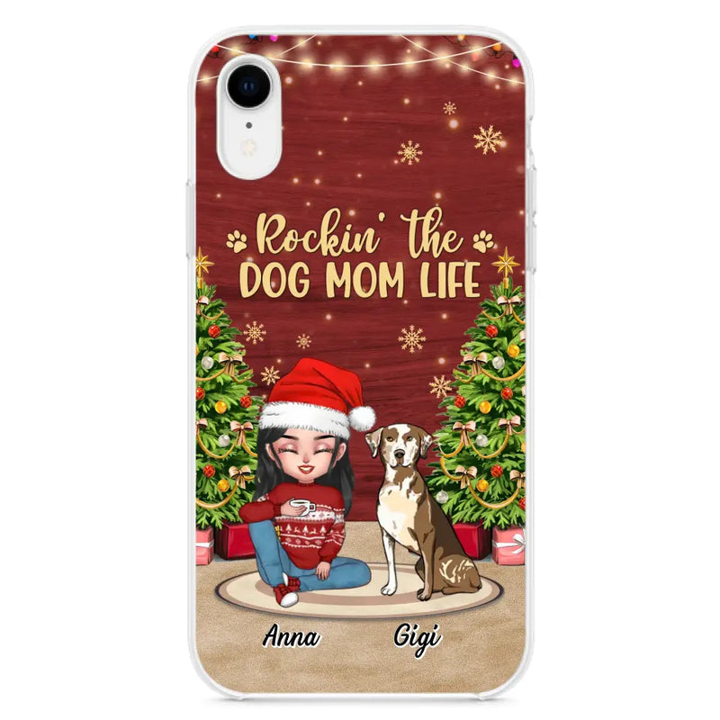 Personalized Dog Mom iPhone/Samsung Case - Christmas Gift Idea For Dogs Lovers - Up to 4 Dogs - Rockin' The Dog Mom Life