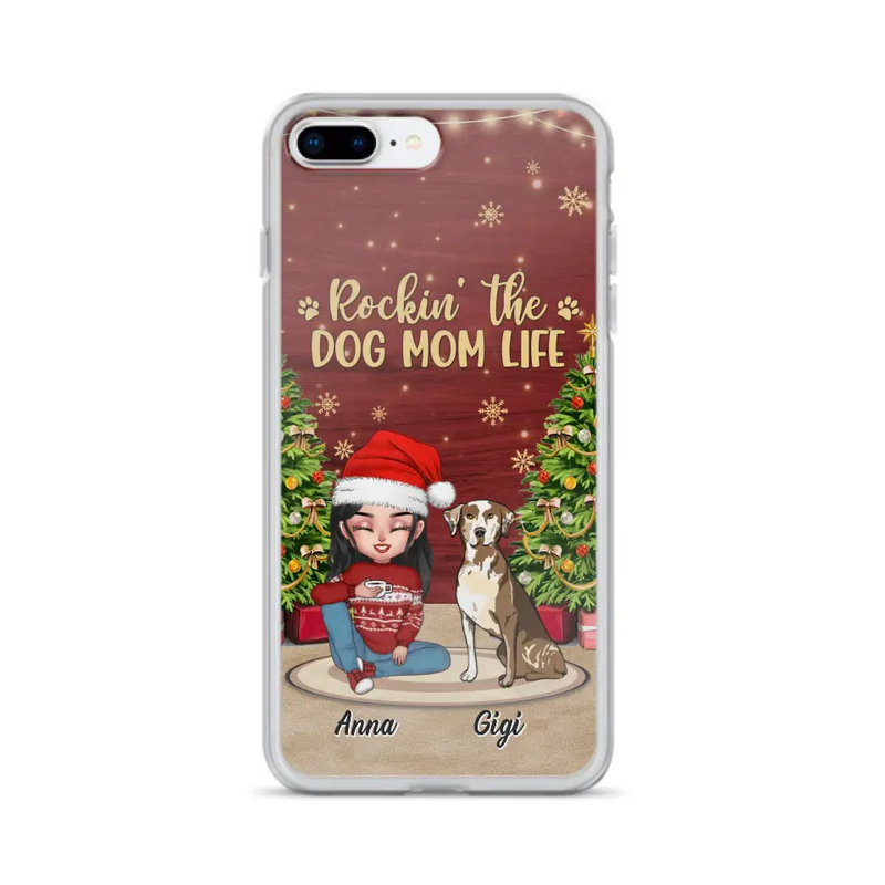 Personalized Dog Mom iPhone/Samsung Case - Christmas Gift Idea For Dogs Lovers - Up to 4 Dogs - Rockin' The Dog Mom Life
