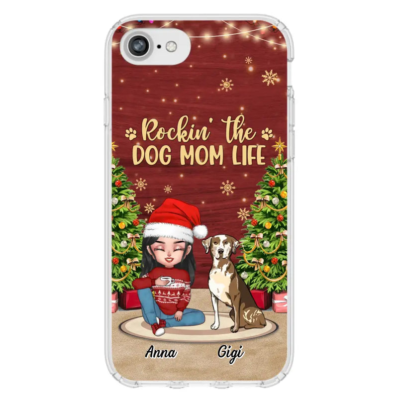 Personalized Dog Mom iPhone/Samsung Case - Christmas Gift Idea For Dogs Lovers - Up to 4 Dogs - Rockin' The Dog Mom Life
