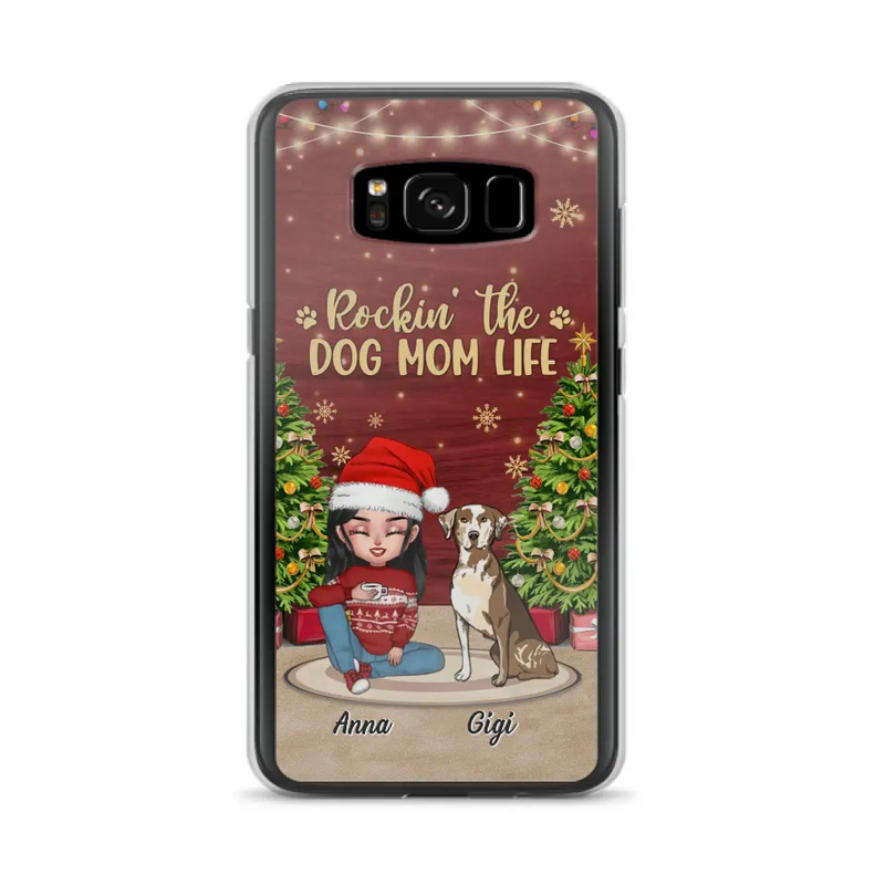 Personalized Dog Mom iPhone/Samsung Case - Christmas Gift Idea For Dogs Lovers - Up to 4 Dogs - Rockin' The Dog Mom Life