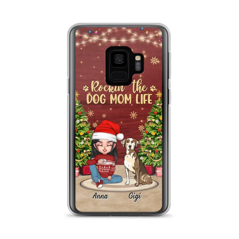 Personalized Dog Mom iPhone/Samsung Case - Christmas Gift Idea For Dogs Lovers - Up to 4 Dogs - Rockin' The Dog Mom Life