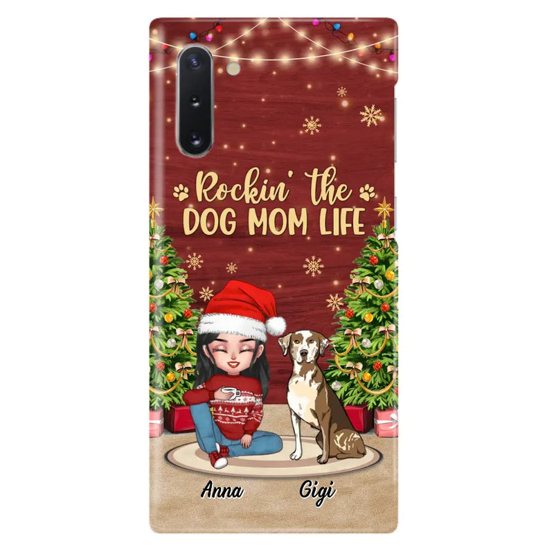Personalized Dog Mom iPhone/Samsung Case - Christmas Gift Idea For Dogs Lovers - Up to 4 Dogs - Rockin' The Dog Mom Life