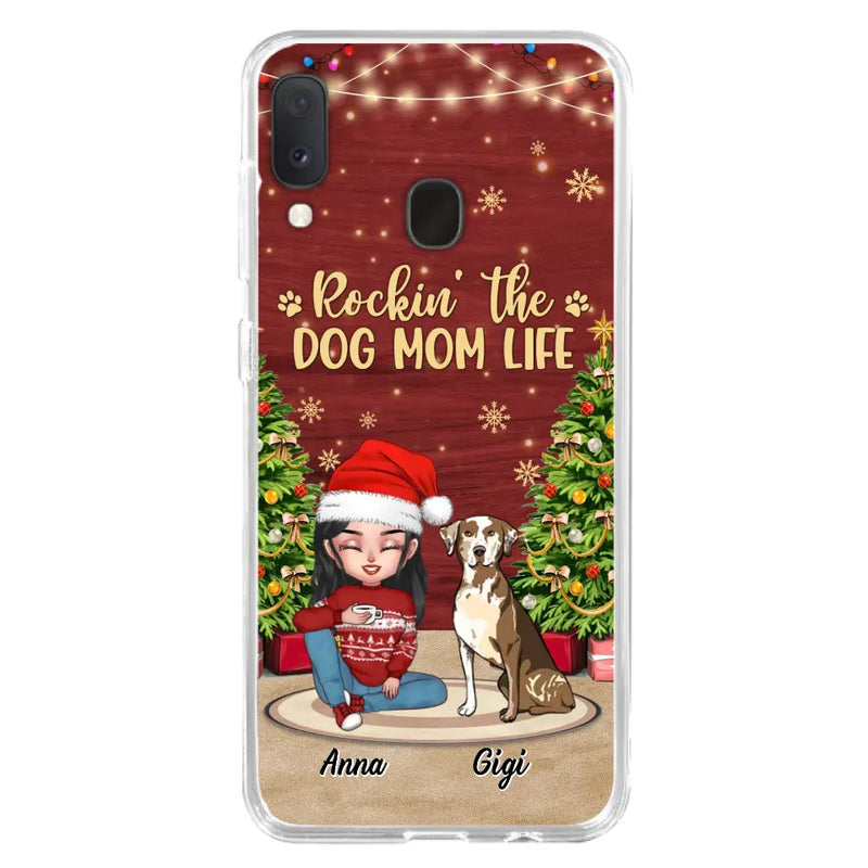 Personalized Dog Mom iPhone/Samsung Case - Christmas Gift Idea For Dogs Lovers - Up to 4 Dogs - Rockin' The Dog Mom Life
