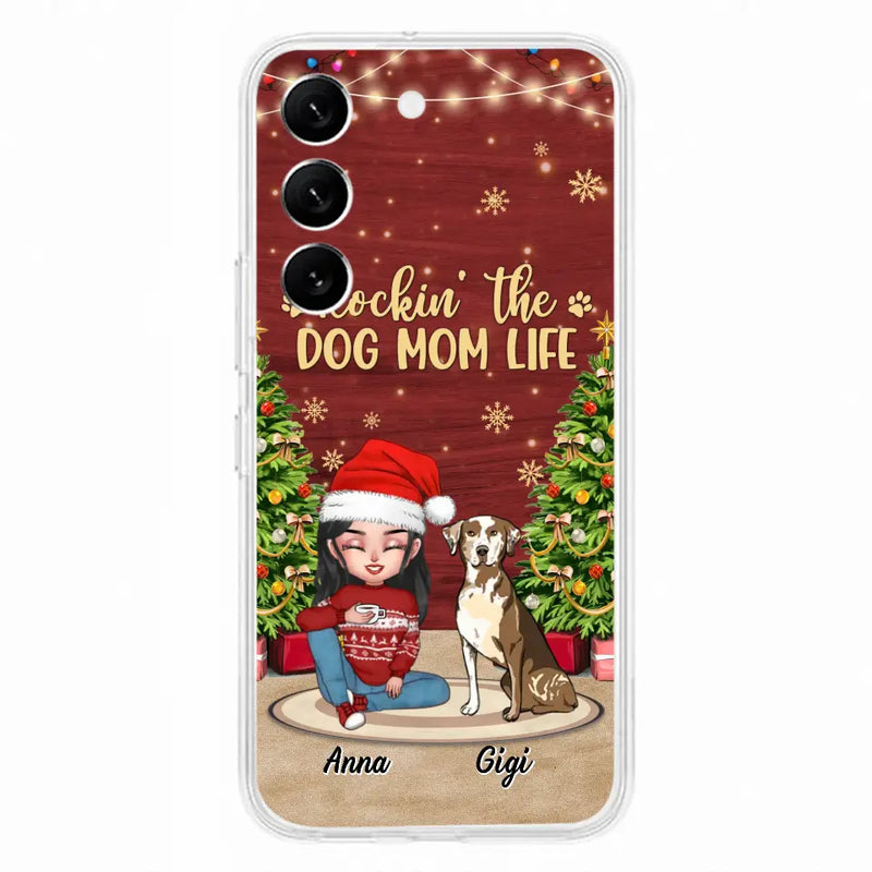 Personalized Dog Mom iPhone/Samsung Case - Christmas Gift Idea For Dogs Lovers - Up to 4 Dogs - Rockin' The Dog Mom Life