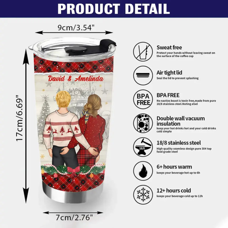 Personalized Christmas Couple Tumbler - Christmas Gift Idea For Couple -Congrats On Being My Husband You Lucky Bastard