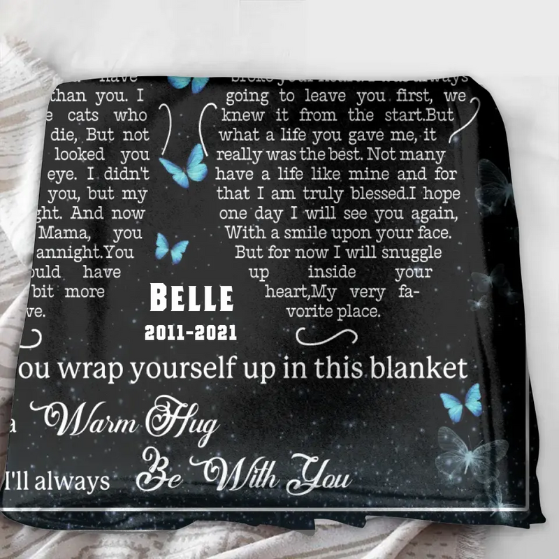 Personalized Memorial Fleece Throw Blanket/Quilt - Don't Cry Sweet Mama - Memorial Gift Idea For Pet Lover - Upload Photo