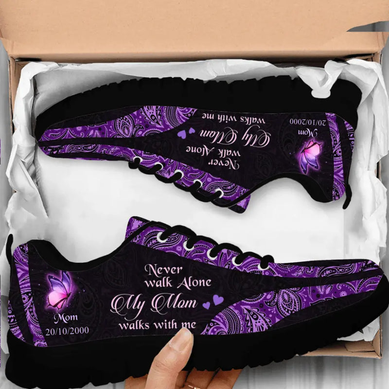 Personalized Memorial Sneakers - Memorial Gift Idea for Family - Never Walk Alone